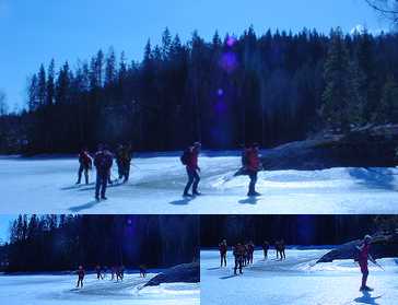 6/4 -03 Äntligen gick färden över Mangskogskorset till Trehörningen - 9 bilder.