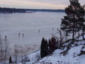 18/1 -04 Lugnaste lugngruppen på Hjälmarsfjorden med Saxholmen - 8 bilder, 1 GPS-bild.